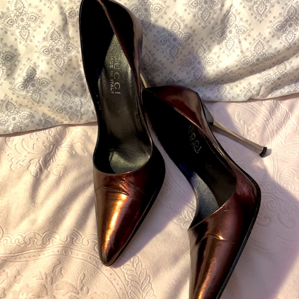 Gucci Scarpa Aperture Pelle Garn Met High Heels - Picture 2 of 16